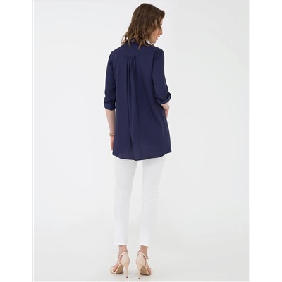 Lacivert Comfort Fit Uzun Kollu Gömlek