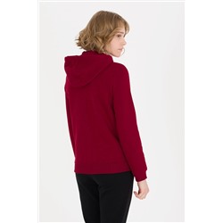 Kadın Vişne Fermuarlı Sweatshirt
