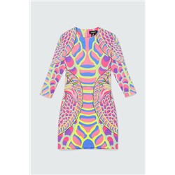 Vestido slim corto manga 3/4