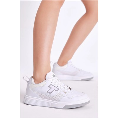 Tonny Black Unisex Beyaz Rahat Kalıp Poli Taban Bağcıklı Sneaker TBA297