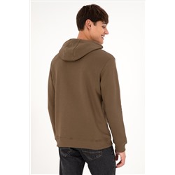 Erkek Haki Basic Sweatshirt