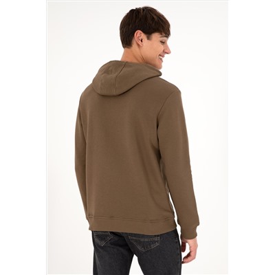 Erkek Haki Basic Sweatshirt