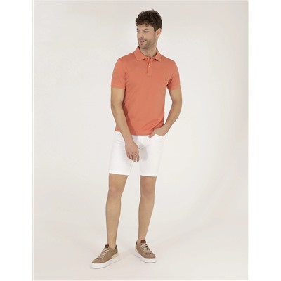 Pembe Slim Fit Polo Yaka Merserize Tişört