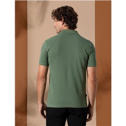 Haki Slim Fit Polo Yaka Basic Tişört