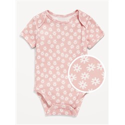 Unisex Short-Sleeve Printed Bodysuit for Baby