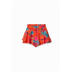 Minifalda pantalón corales