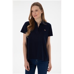 Kadın Lacivert Basic Polo Yaka Tişört