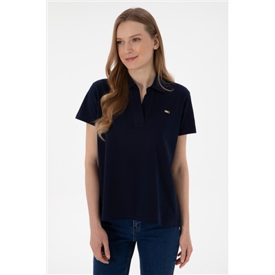 Kadın Lacivert Basic Polo Yaka Tişört