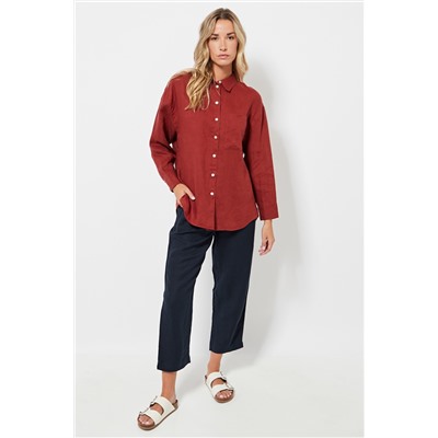 Camisa de lino - Burdeos