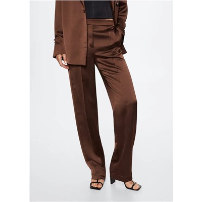 Pantalón traje satinado -  Mujer | MANGO OUTLET Melilla