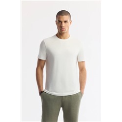 Avva, Erkek Beyaz Soft Touch Bisiklet Yaka Basic Modal T-shirt B001171