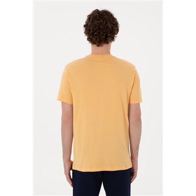 Erkek Regular Fit Bisiklet Yaka Kavun Basic Tişört