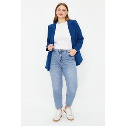 Trendyol Curve Açık Mavi Yüksek Bel Mom Jeans TBBAW24CJ00075