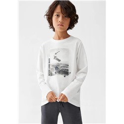Camiseta algodón manga larga -  Niño | MANGO OUTLET España