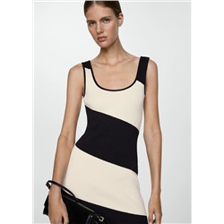 Vestido punto midi rayas