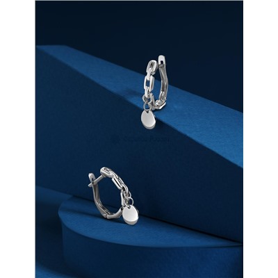 Серьги из серебра родированные - Круги (подвижные элементы) 925 пробы 520-10-450-1р