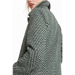 Abrigo paño verde zigzag