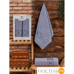 11808 Комп. Пол. TWO DOLPHINS махр. в короб. (50x90/70х140) 2 шт. MOSS лиловый