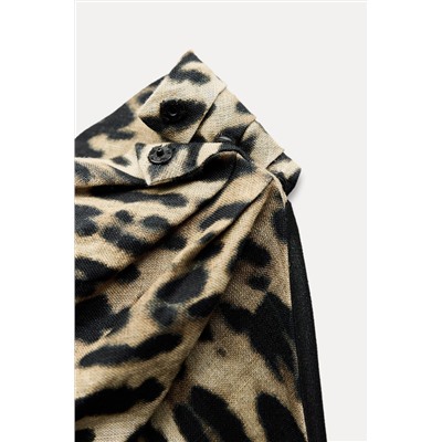 ZW COLLECTION 100% LINEN ANIMAL PRINT DRESS