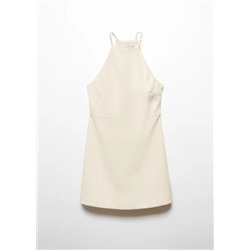 Vestido halter efecto piel