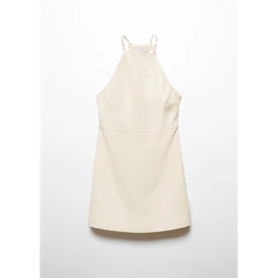 Vestido halter efecto piel