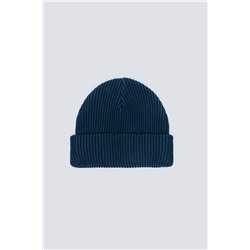 Gorro beanie en rib bicolor