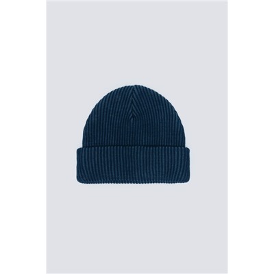 Gorro beanie en rib bicolor