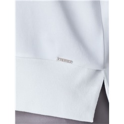 Свободный свитшот с принтом и разрезами из эластичного футера двухнитки без начеса