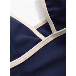 DAZY Women's Spaghetti Strap Backless Casual One-Piece Swimsuit, Suitable For Beach Holiday Summer