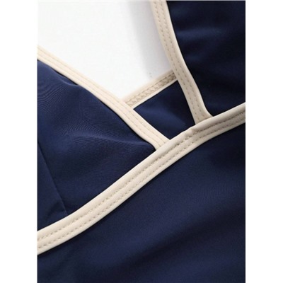 DAZY Women's Spaghetti Strap Backless Casual One-Piece Swimsuit, Suitable For Beach Holiday Summer