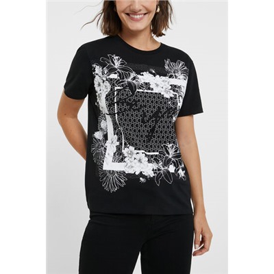 Camiseta flores 100% algodón