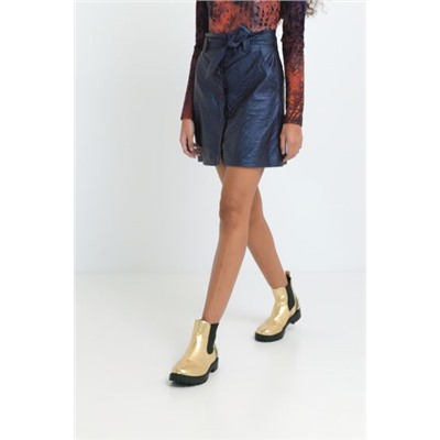 Minifalda slim relieve flores