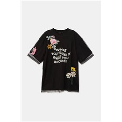 Camiseta rejilla flores