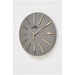 aSSe Tasarım Özel Dekoratif Aynalı Duvar Saati Antrasit & Gold Sessiz Mekanizma 37x37cm YUÇ37x