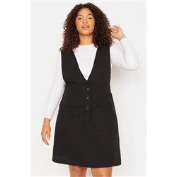 Trendyol Curve Siyah Mini Şönil Dokuma Elbise TBBAW23AH00193