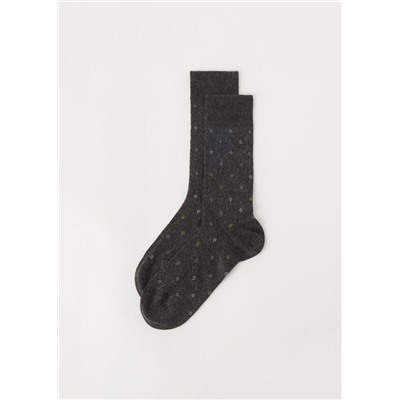 Kurze Herrensocken mit Cashmere und Allover-Rautenmuster