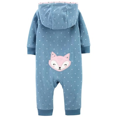 Fox Zip-Up Fleece Jumpsuit