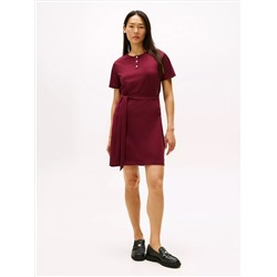 Gold-Button Belted T-Shirt Dress
