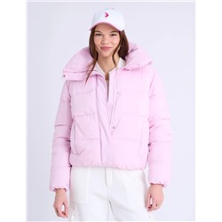 WIDE COLLAR QUILTED PUFFER JACKET