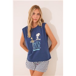 Pijama corto 100% algodón geométrico Snoopy
