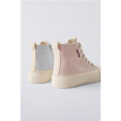 COTTON HIGH-TOP SNEAKERS