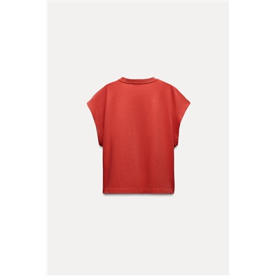 FADED-EFFECT T-SHIRT WITH A V-NECKLINE