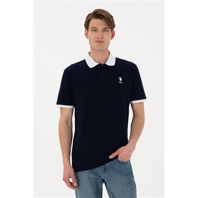Erkek Regular Fit Polo Yaka Lacivert Basic Tişört