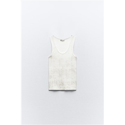 RIBBED METALLIC T-SHIRT