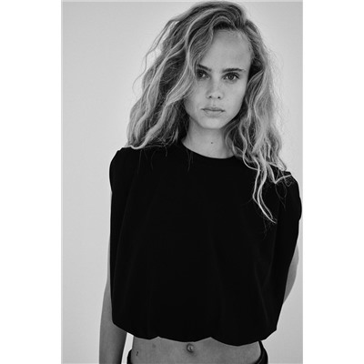 PLEATED COTTON T-SHIRT