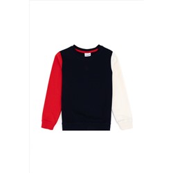 Erkek Çocuk Lacivert Bisiklet Yaka Sweatshirt