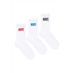 Mavi Logo Baskılı 3lü Soket Çorap Seti 1912068-620