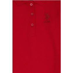 Kız Çocuk Bordo Polo Yaka Basic Sweatshirt