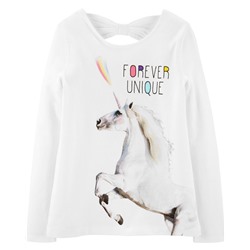 Unicorn Bow Back Jersey Tee