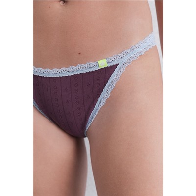 Braga brasileña seamless pointelle burgundy
